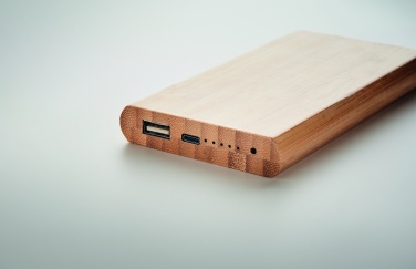 Logo trade promotional gifts picture of: 6000 mAh Bamboo power bank