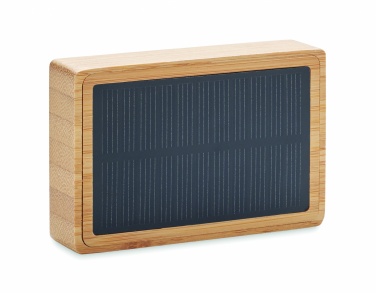 Logo trade promotional giveaways image of: Solar bamboo wireless speaker