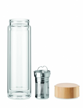 Logo trade promotional item photo of: Double wall glass bottle 400ml Berlin