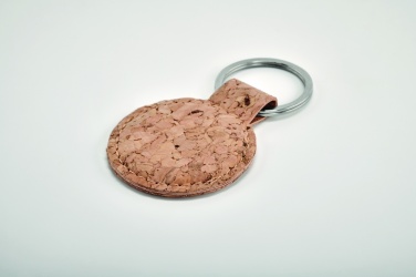 Logo trade promotional gifts image of: Round cork key ring Mikkeli