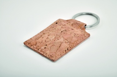 Logo trade promotional merchandise picture of: Rectangular cork key ring Imatra