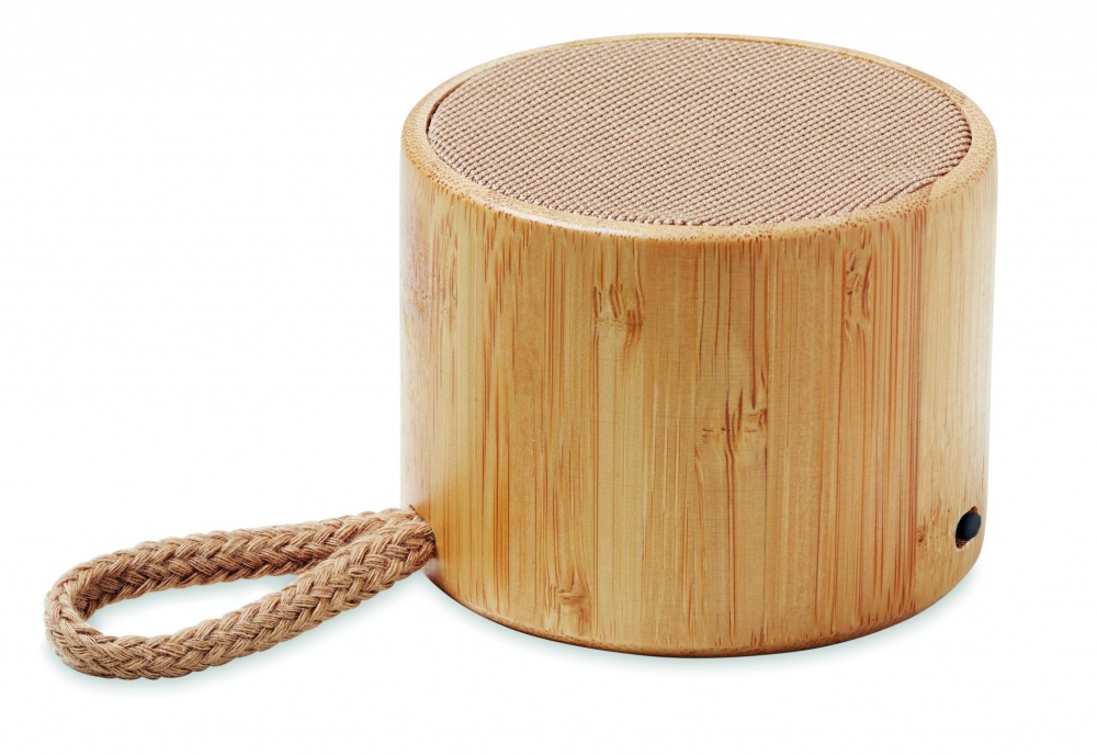 Logotrade promotional items photo of: Round bamboo wireless speaker