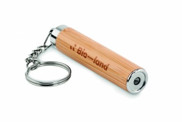 Logo trade promotional gifts image of: Mini bamboo torch with keyring