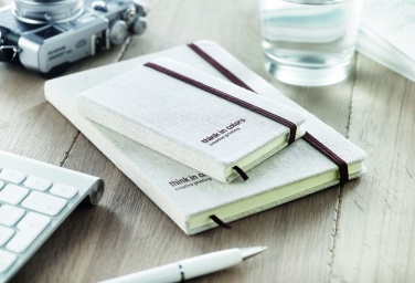 Logo trade promotional merchandise picture of: A6 canvas notebook lined