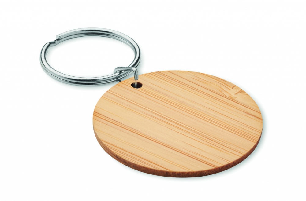 Logotrade promotional item picture of: Round bamboo key ring Pieksämäki