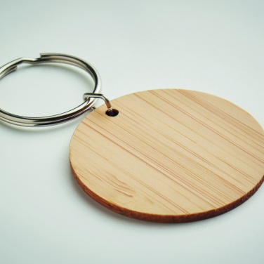 Logotrade corporate gift picture of: Round bamboo key ring Pieksämäki