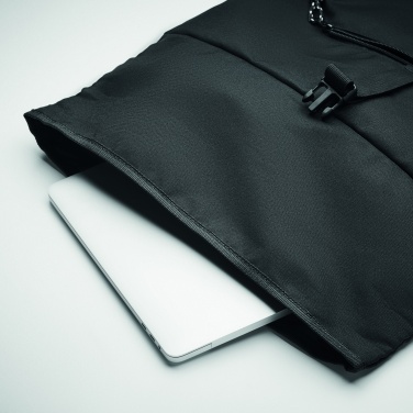 Logo trade promotional giveaways image of: 600D RPET rolltop backpack