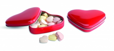 Logo trade promotional products image of: Heart tin box with candies