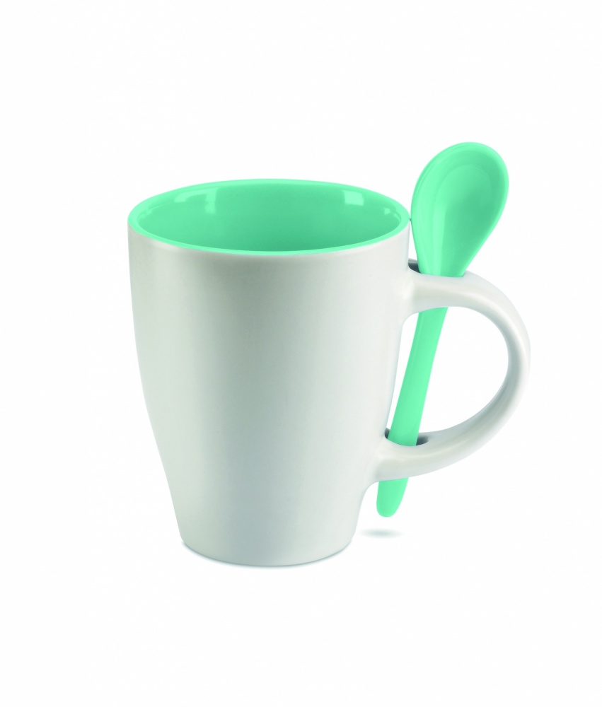 Logotrade promotional merchandise photo of: Bicolour mug with spoon 250 ml