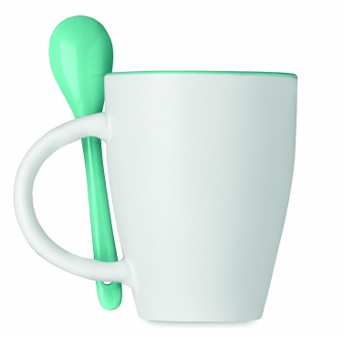 Logo trade promotional giveaways picture of: Bicolour mug with spoon 250 ml