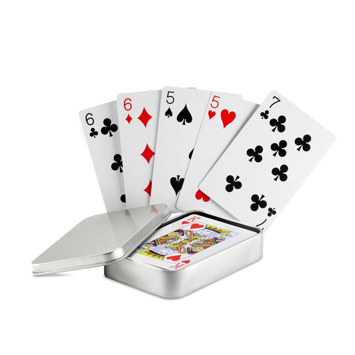 Logo trade promotional gifts picture of: Playing cards in tin box