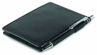 Logo trade promotional item photo of: A7 notepad in PU pouch w/pen