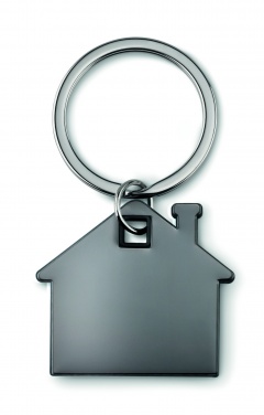 Logo trade promotional merchandise photo of: House shape plastic key ring Rezekne