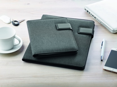 Logo trade promotional gifts picture of: A4 folder with power bank