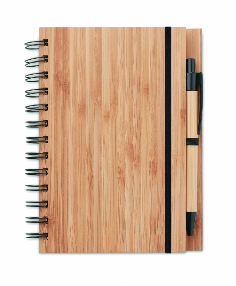 Logotrade advertising products photo of: Bamboo notebook with pen lined BAMBLOC