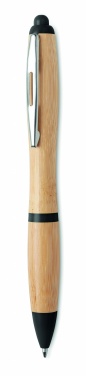 Logo trade promotional merchandise photo of: Ballpoint pen made of ABS and bamboo