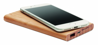 Logotrade promotional products photo of: Wireless power bank in bamboo 6000mAh ARENA