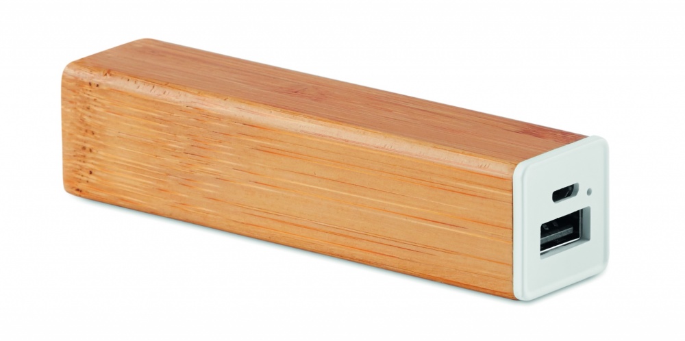 Logo trade promotional items picture of: Power bank bamboo 2200 mAh POWERBAM