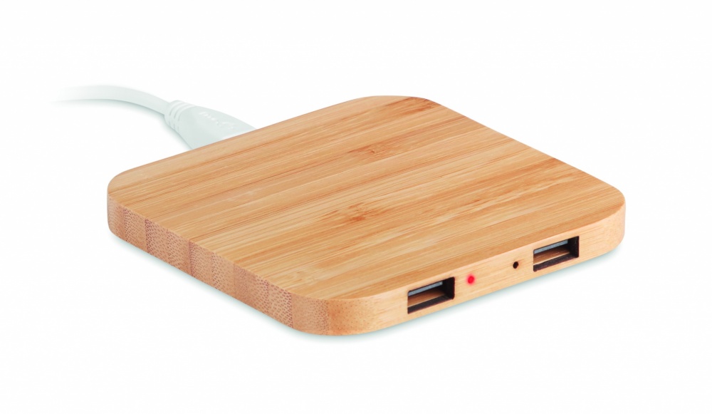 Logotrade promotional gift image of: Bamboo wireless charge pad 5W