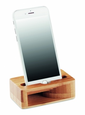 Logotrade promotional products photo of: Bamboo phone stand-amplifier CARACOL