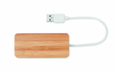 Logo trade advertising products picture of: Bamboo USB 3 ports hub