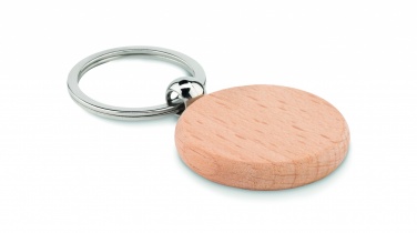 Logo trade promotional item photo of: Round wooden key ring Saldus