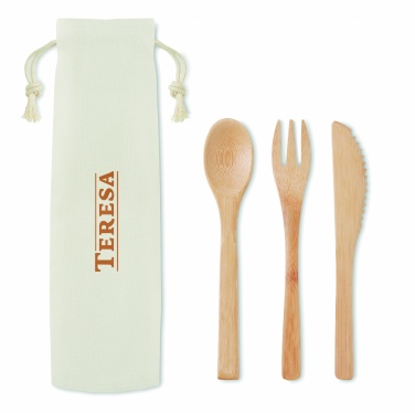 Logo trade promotional gift photo of: Bamboo cutlery set