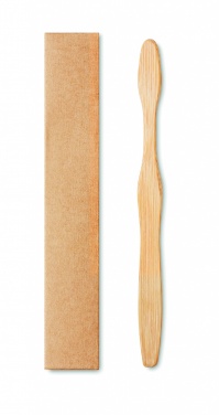 Logo trade promotional items image of: Bamboo toothbrush in Kraft box