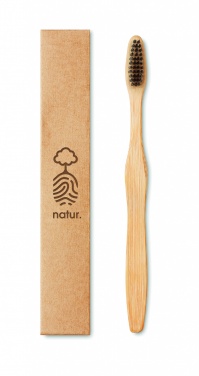 Logo trade corporate gift photo of: Bamboo toothbrush in Kraft box