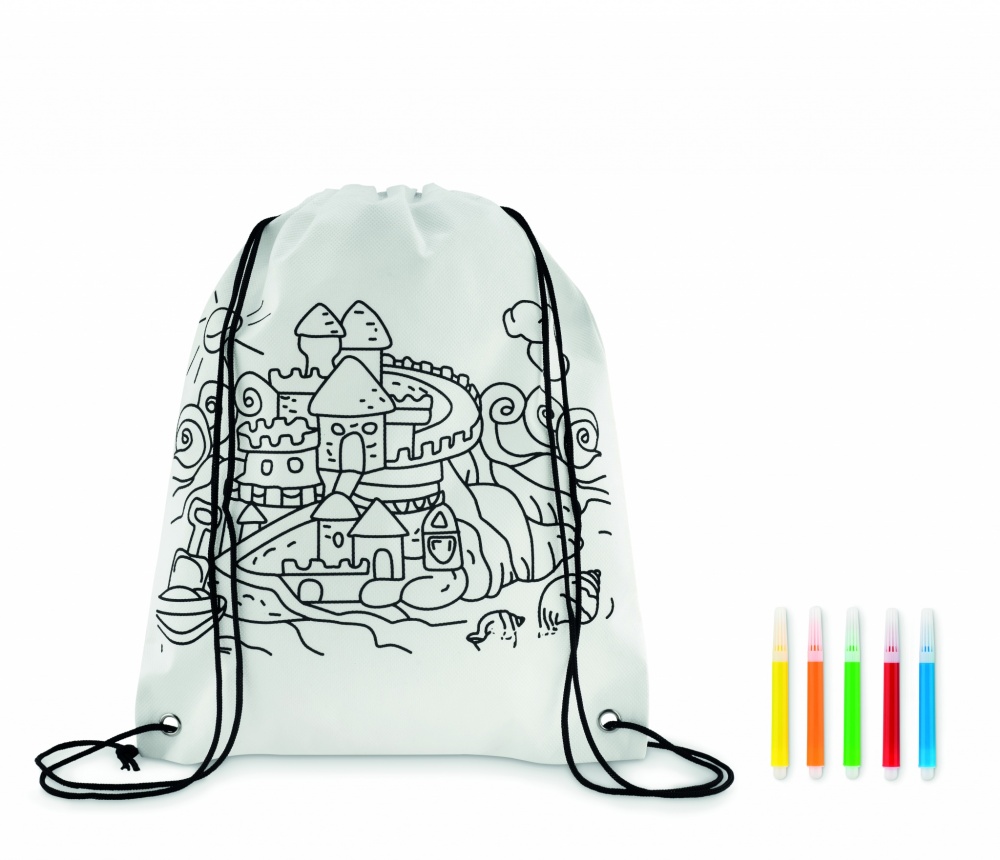 Logo trade promotional giveaway photo of: Non woven kids bag with pens
