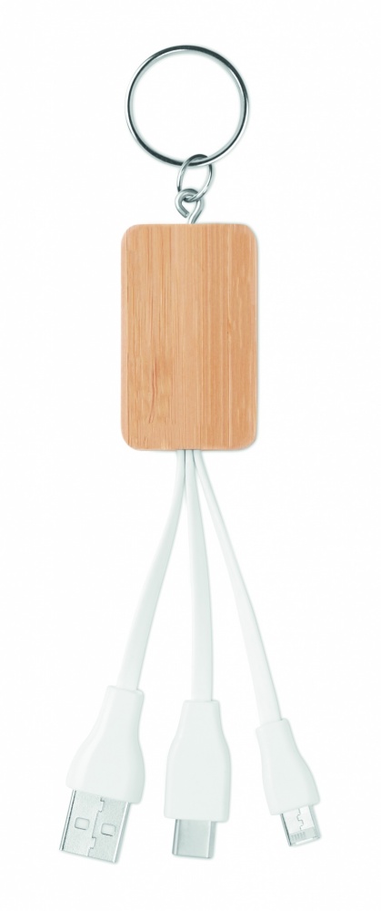 Logo trade promotional products image of: Bamboo 3-in-1 cable