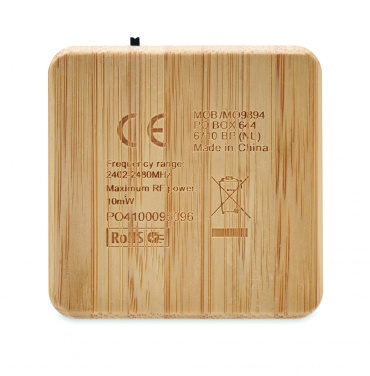 Logo trade promotional gift photo of: Bamboo wireless speaker