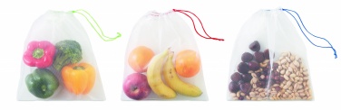 Logo trade corporate gifts image of: Set of 3 RPET mesh food bags