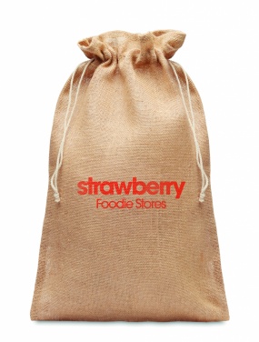 Logo trade promotional merchandise image of: Large jute gift bag 30x47 cm