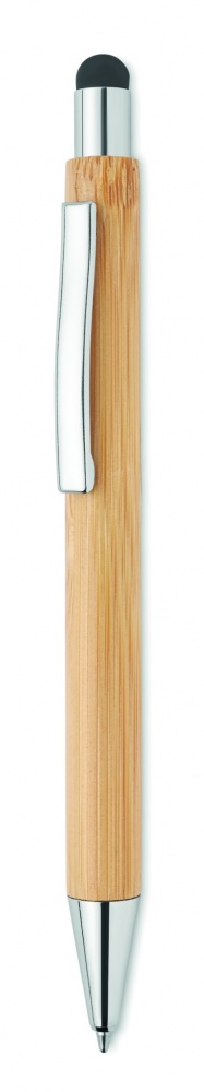 Logo trade business gifts image of: Bamboo ballpoint pen with blue ink