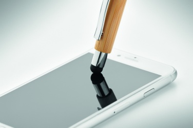 Logo trade promotional merchandise picture of: Bamboo ballpoint pen with blue ink