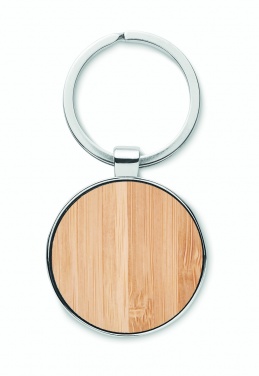 Logotrade business gift image of: Round key ring metal bamboo Dobele
