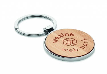 Logotrade promotional merchandise picture of: Round key ring metal bamboo Dobele