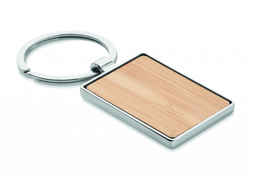 Logotrade corporate gift picture of: Rectangular key ring bamboo WEST