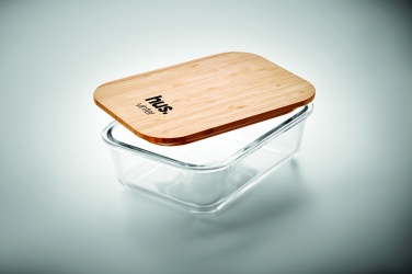 Logo trade promotional products image of: Glass lunchbox with bamboo lid