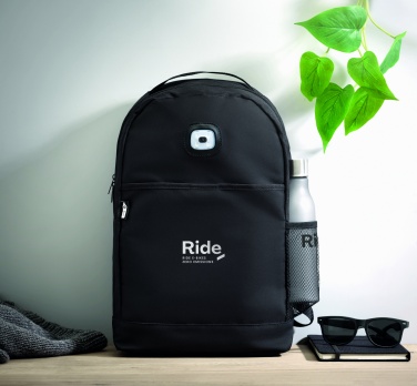 Logo trade advertising product photo of: Backpack in RPET & COB light