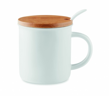 Logotrade promotional products photo of: Porcelain mug with spoon