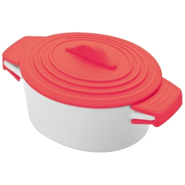 Logo trade promotional merchandise photo of: Porcelain pot with silicone lid DELHI