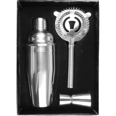 Logo trade promotional merchandise picture of: Metal cocktail set, 3-piece MESSINA