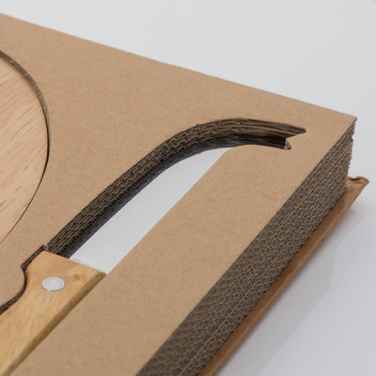 Logo trade promotional gifts picture of: Cheese chopping board with knife GOUDA
