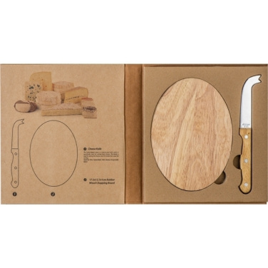 Logotrade promotional merchandise picture of: Cheese chopping board with knife GOUDA