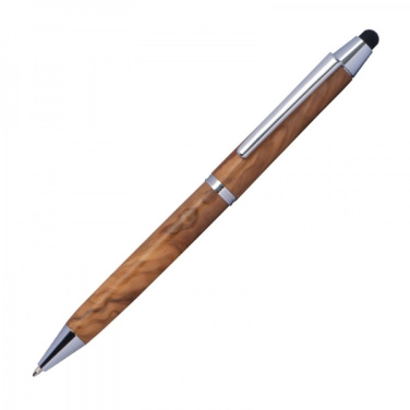 Logo trade promotional giveaway photo of: Wooden ballpen with touch function ERFURT