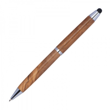 Logo trade promotional giveaways picture of: Wooden ballpen with touch function ERFURT