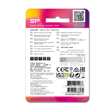 Logo trade promotional gifts image of: Pendrive 3.0 Silicon Power JEWEL J80 TITANIUM 16GB