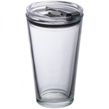 Logotrade promotional merchandise picture of: Glass mug with lid WATTENSCHEID 400 ml